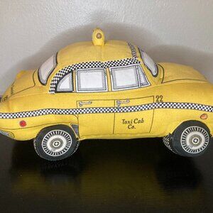 Vintage 1985 Dreamwheels Yellow Checker Cab Stuffed Car - Retro Collectable
